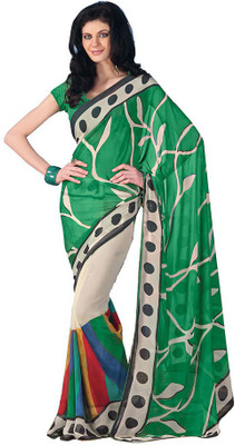 

Indian Wear Online Printed Fashion Pure Chiffon Saree(Multicolor)