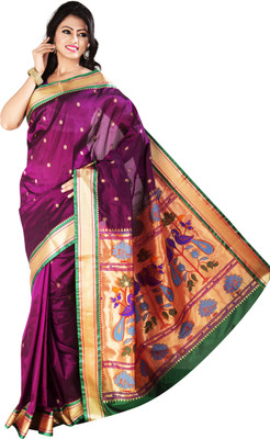 

M.S.Retail Paisley Paithani Silk Saree(Beige)