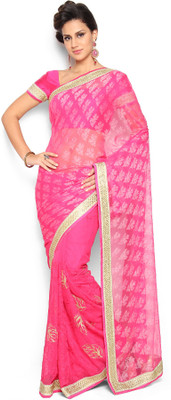 

Soch Embroidered Fashion Chiffon Saree(Pink)