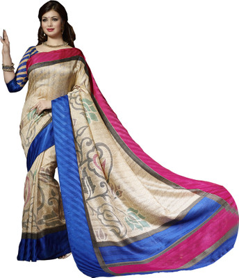 

Bhavi Printed Venkatagiri Art Silk Saree(Beige), Multicolor