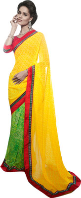 

Viva N Diva Solid Fashion Georgette Saree(Yellow), Green;yellow