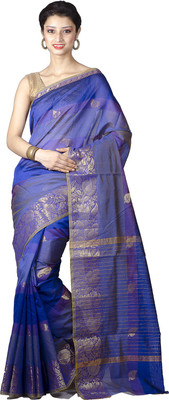 

Chandrakala Woven Banarasi Art Silk Saree(Blue)
