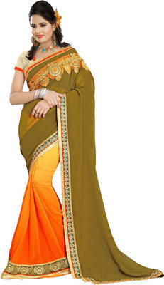 

New Trend Embroidered Fashion Georgette Saree(Multicolor)