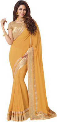 

Vishal Self Design Bollywood Georgette Saree(Yellow)