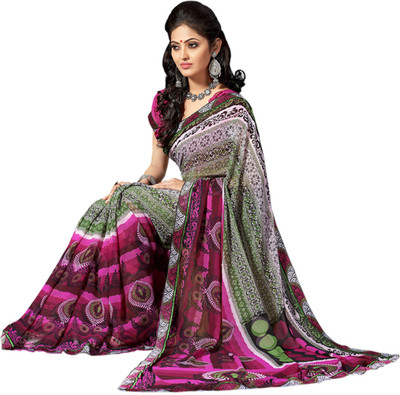 

Jiya Self Design, Printed Fashion Georgette Saree(Multicolor), Multicolor;pink