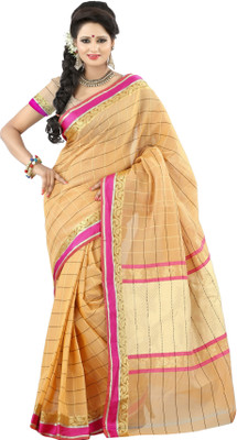 

Mimosa Woven Banarasi Handloom Cotton Saree(White), Tussar