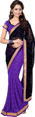 

Sourbh Sarees Solid Fashion Georgette Saree(Purple)