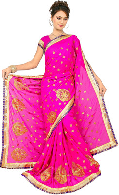 

Kesar Sarees Self Design Bollywood Georgette Saree(Pink)