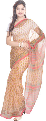 

Padma Printed Kota Doria Kota Cotton Saree(Beige)