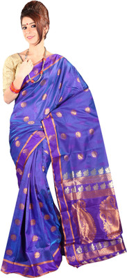 

Anushree Saree Self Design Fashion Chanderi Saree(Multicolor), Dark blue