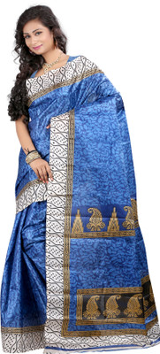 

Indrani Printed Bhagalpuri Art Silk Saree(Brown)