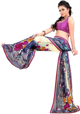 

Parisha Printed Daily Wear Georgette Saree(Multicolor)