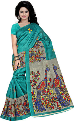 

Party Wear Dresses Printed Fashion Cotton Saree(Green)