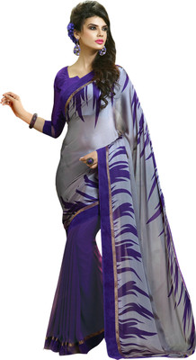 

Jiya Self Design Fashion Crepe, Chiffon Saree(Grey, Purple)