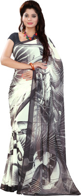 

Khushali Self Design, Printed Fashion Georgette Saree(Grey, Beige), Beige;grey