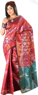 

Anushree Saree Self Design Fashion Satin Saree(Multicolor), Red