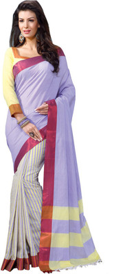 

M.S.Retail Printed Fashion Handloom Cotton Saree(Purple), Purple-light