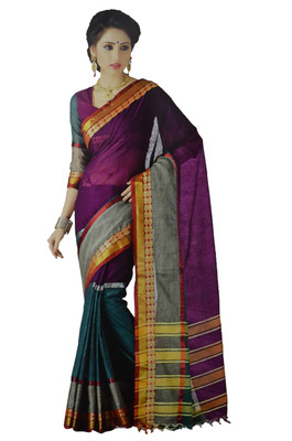 

Neshkaar Striped, Checkered, Solid, Self Design, Plain Bollywood Cotton Saree(Multicolor)