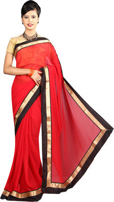 

Anushree Saree Self Design Fashion Chanderi Saree(Multicolor), Red