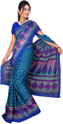 

Parisha Self Design, Printed Fashion Chiffon Saree(Blue, Green, Multicolor)