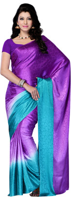 

JTInternational Geometric Print Fashion Jacquard Saree(Blue), Blue;violet