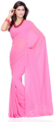 

Surupta Plain Fashion Georgette Saree(Pink), Rose pink