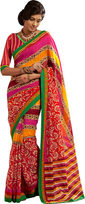

Khoobee Self Design, Printed Fashion Art Silk Saree(Multicolor)