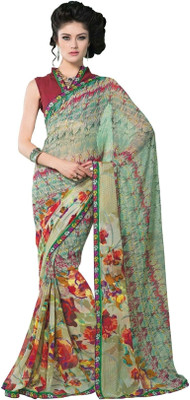 

Cenizas Printed Fashion Georgette Saree(Multicolor), Green