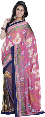 

Khoobee Self Design, Printed Fashion Georgette Saree(Pink, Multicolor), Multicolor;pink