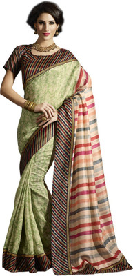 

Nandika Fashion Printed Bhagalpuri Art Silk Saree(Green)