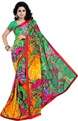

Indian Wear Online Printed Fashion Chiffon Saree(Green)
