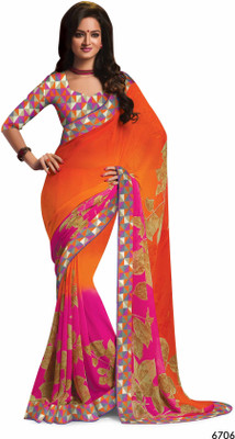 

Ridham Sarees Hand Painted Hand Batik Pure Georgette Saree(Multicolor)