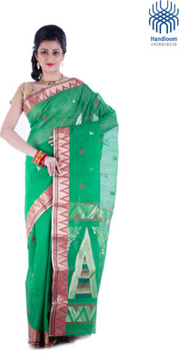 

Tantuja Woven Tangail Cotton Saree(Green)