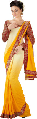 

Jiya Self Design, Printed Fashion Georgette Saree(Beige, Yellow, Maroon), Beige;maroon;yellow