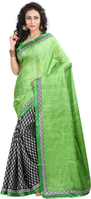 

Softdeal Printed Bhagalpuri Printed Silk Saree(Green)