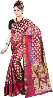 

Anushree Saree Printed Fashion Chanderi Saree(Multicolor), Maroon