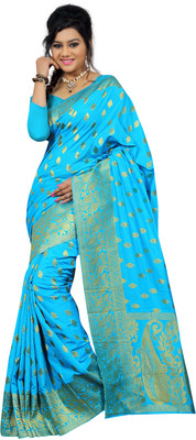 

It's Banii Woven Banarasi Handloom Banarasi Silk Saree(Blue)