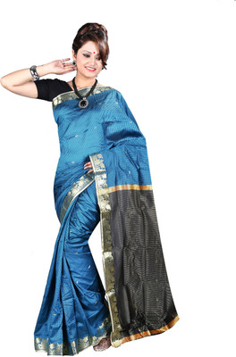 

Anushree Saree Printed Fashion Chanderi Saree(Multicolor), Blue