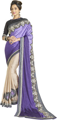 

Jiya Self Design, Embroidered Fashion Silk, Jacquard, Satin, Chiffon Saree(Beige, Purple, Grey), Beige;grey;purple