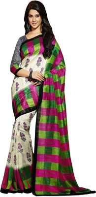 

Indrani Printed Bhagalpuri Raw Silk Saree(Pink)