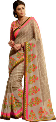 

Jiya Self Design, Printed Fashion Art Silk Saree(Beige, Multicolor)