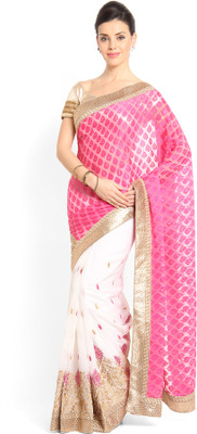 

Soch Embroidered Fashion Georgette Saree(Pink)