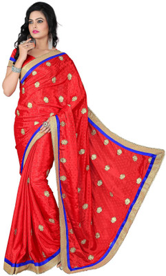 

Vishakha Fashion Embroidered Fashion Jacquard Saree(Red)