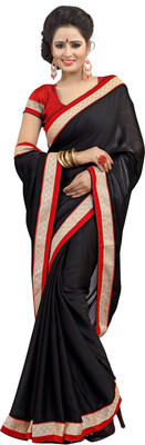 

Brijraj Embellished Fashion Chiffon Saree(Black)