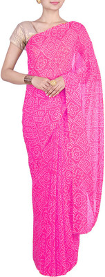 

Aaradhya Fashion Self Design Bandhani Georgette Saree(Pink), Rani