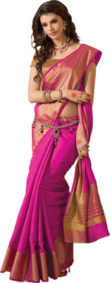 

Taanshi Embellished Fashion Silk Saree(Pink