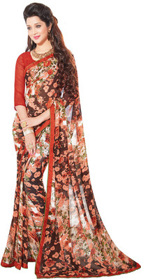 

PSHOPEE Printed Fashion Chiffon Saree(Red)