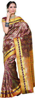 

Mimosa Woven Kanjivaram Art Silk Saree(Multicolor), Mejantha