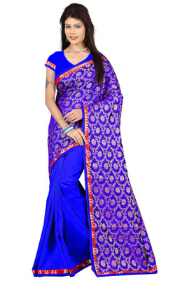 

Weavedeal Embellished Fashion Brocade Saree(Light Blue)