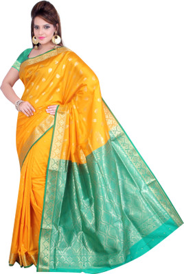 

Ishin Floral Print Fashion Art Silk Saree(Yellow)